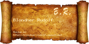 Blondner Rudolf névjegykártya